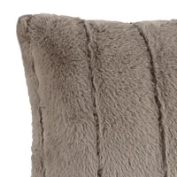 Hastings Home Gray Faux Rabbit Fur Lumbar Pillows, 2ct.