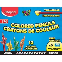 Maped® Color'Peps 240 Triangular Colored Pencils School Pack