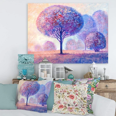 Designart - Colourful Trees Impression II - Traditional Canvas Wall Art Print