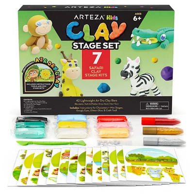 Arteza® Kids Safari Small Stage Clay Kit, 74 pcs