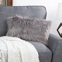 Hastings Home Faux Fur Lumbar Pillow