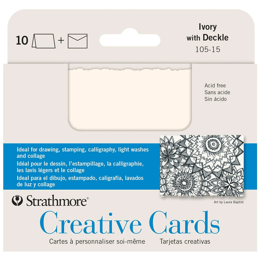 Strathmore® Ivory with Deckle Creative Cards & Envelopes, 3.5" x 4.875"