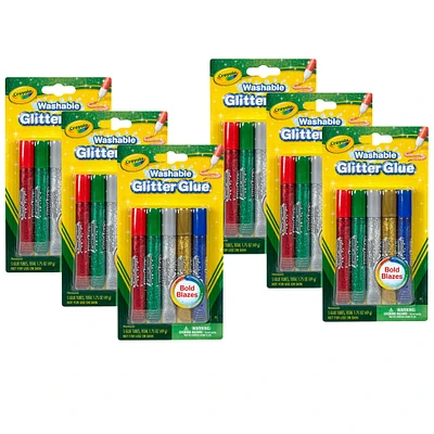 6 Packs: 6 Packs 5 ct. (180 total) Crayola® Bold Washable Glitter Glue