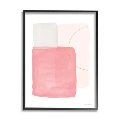 Stupell Industries Pink Blush Boho Abstraction Pastel Layered Shapes Framed Wall Art