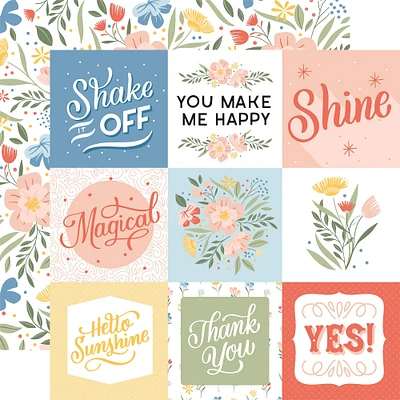Salutations No. 1 Double-Sided Cardstock 12"X12"-4"X4" Journaling Cards, 25 Sheets