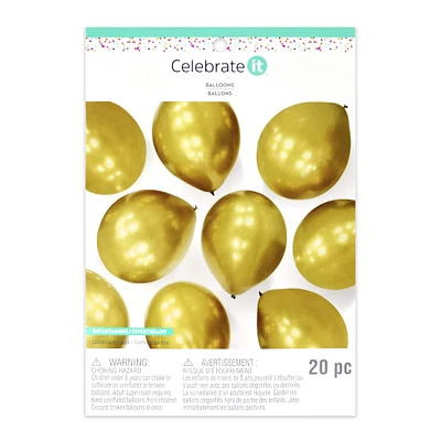 12 Packs: 20 ct. (240 total) 12" Gold Balloons by Celebrate It™