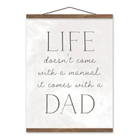 Life Comes with a Dad Teak Hanging Canvas