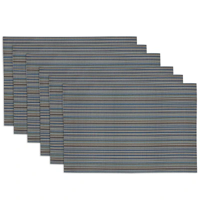 Ocean Blue Pvc Micro Stripe Placemat (Set of 6)