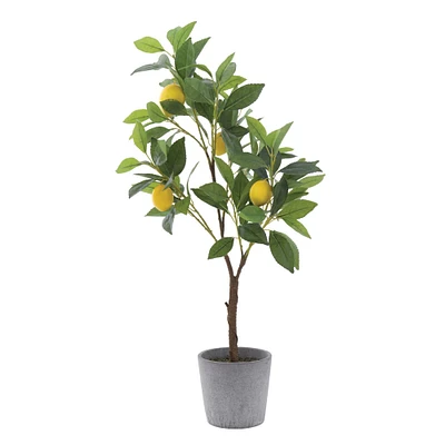 Hello Honey® 2ft. Faux Lemon Tree in Cement Pot