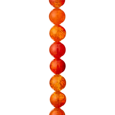 Amber Dyed Fire Agate Round Beads, 10mm by Bead Landing™