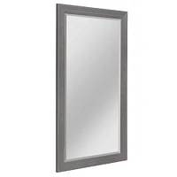 Head West Gray Wood Grain Texture Beveled Edge Bathroom Vanity Mirror