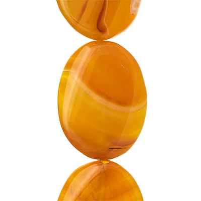 Amber Dyed Fire Agate Oval Beads, 40mm by Bead Landing™