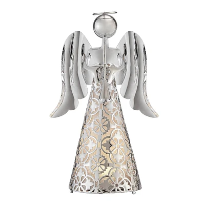 9" Silver LED Tabletop Angel