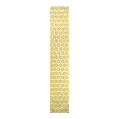 72'' Lemon Pattern Cotton Twill Table Runner