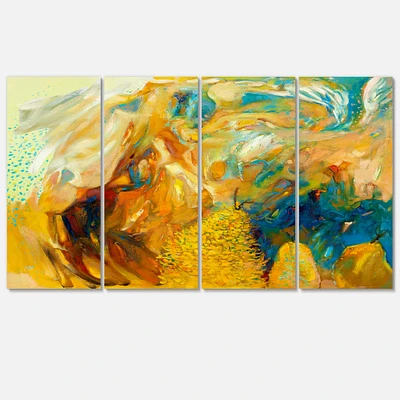 Designart - Abstract Yellow Collage - Large Abstract Canvas Print