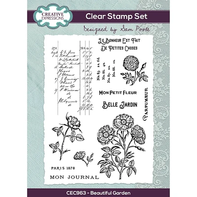 Creative Expressions by Sam Poole Beautiful Garden Clear Stamp Set