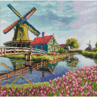 Charivna Mit Counted cross stitch kit Tulip field