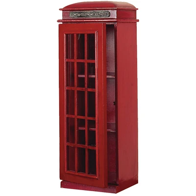 30" Red Wooden Telephone Booth CD Holder