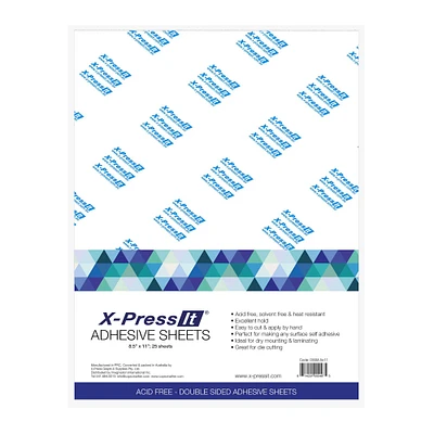 X-Press It  8.5" x 11" Double Sided High Tack Adhesive Sheets, 25 Sheets