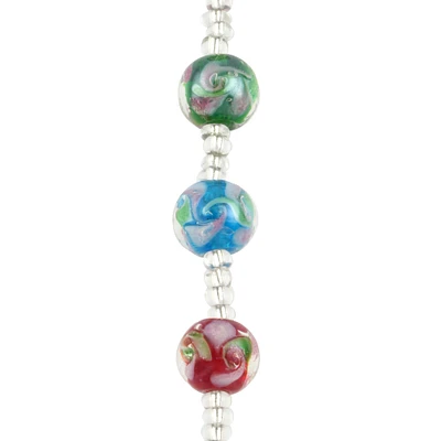 12 Pack: Swirl Round Lampwork Glass Bead Mix by Bead Landing™