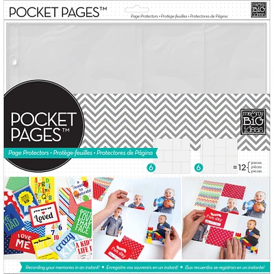Me & My Big Ideas® Pocket Pages™ Assortment #1 Page Protectors, 12" x 12"