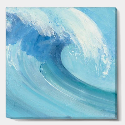 Designart - Ocean Wave with White Foam - Nautical & Coastal Canvas Art