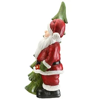 17" Lighted Santa with Christmas Tree Figurine