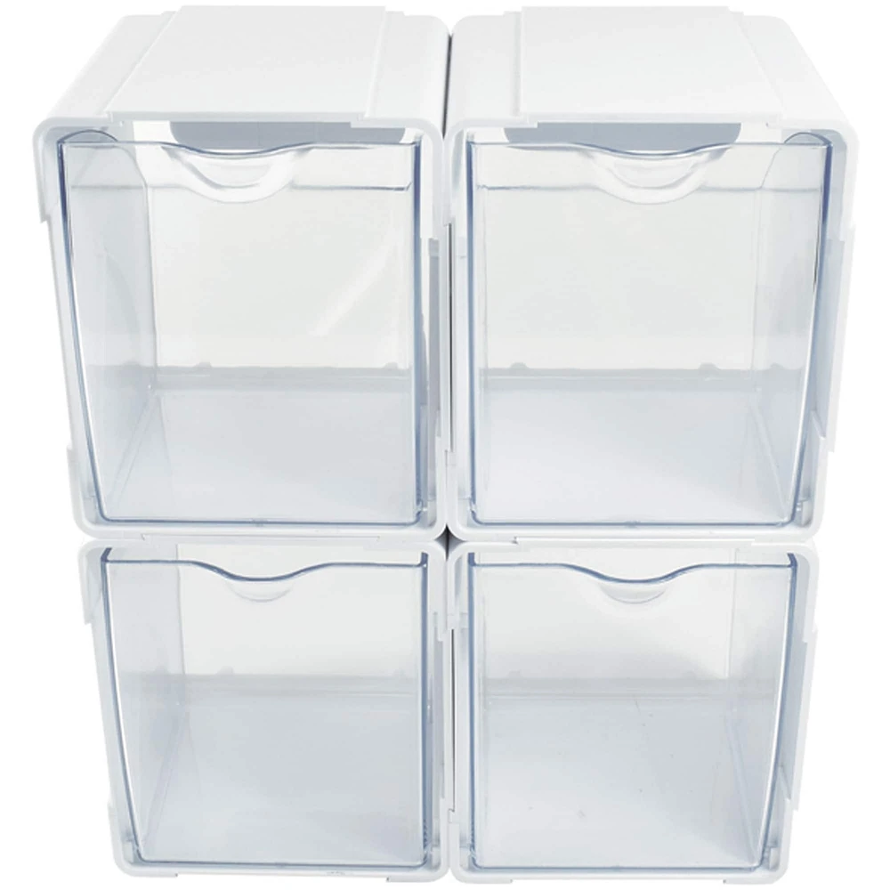 Deflecto® Clear Tilt Bin Interlocking Storage Organizer, 4ct. 