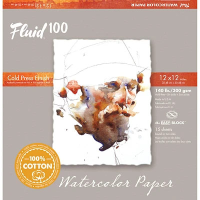 Fluid™ 100 Cold Press Watercolor Paper Block