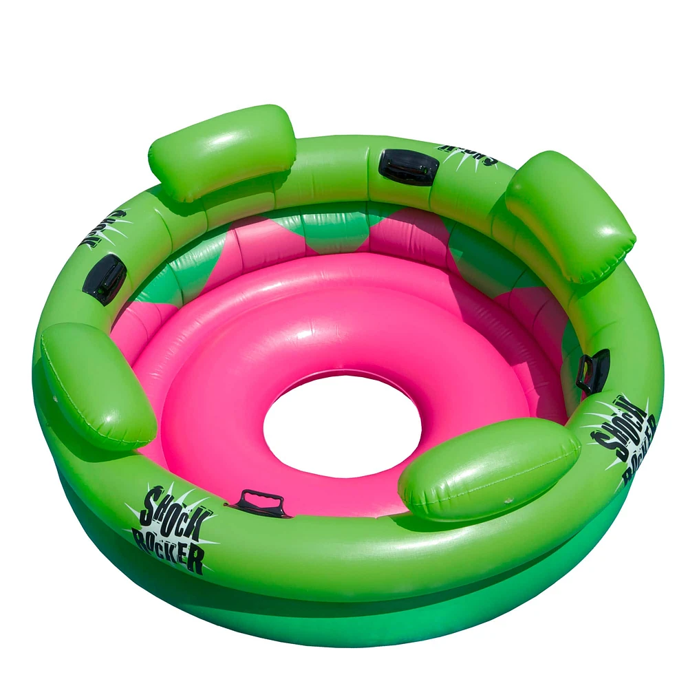 Swimline 75" Inflatable Green & Pink Shock Rocker Pool Float