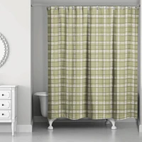 Green Multi Plaid Shower Curtain