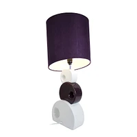 Elegant Designs™ 2.5ft. Purple and White Stacked Circle Table Lamp