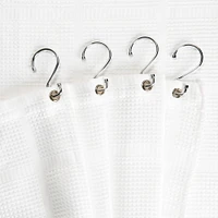 Bath Bliss Chrome 12 Piece S-Hook Shower Curtain Rings