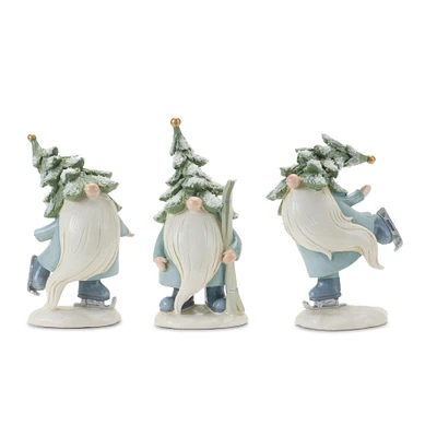 Pine Tree Gnome with Skis & Skates Set