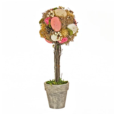 14" Easter Egg Single Ball Topiary Tree Tabletop Accent