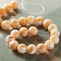 12 Pack:  Natural Mother of Pearl Round Beads, 9mm by Bead Landing™