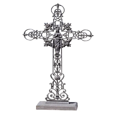 Design Toscano The Veneration: Our Lady of the Roses Iron Cross Statue