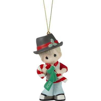 Precious Moments 3.75" Sweet Christmas Wishes 2023 Boy Ornament