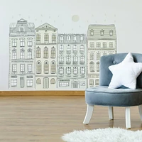 RoomMates Illustrated Townhouses Peel & Stick Giant Decals