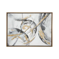 CosmoLiving by Cosmopolitan Gold Contemporary Abstract Canvas Wall Art