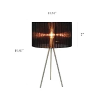 Simple Designs Brushed Nickel Tripod Table Lamp