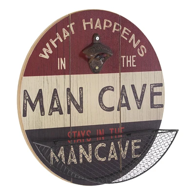 What Happens In The Man Cave Bottle Opener & Cap Catcher
