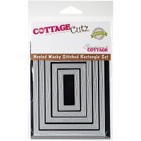 CottageCutz Nested Wacky Stitched Rectangle Die Set, 5ct. 