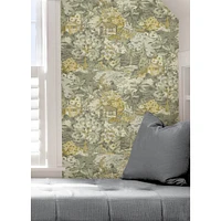 Caroline et Bettina Yellow Gray le Forestier Peel & Stick Wallpaper