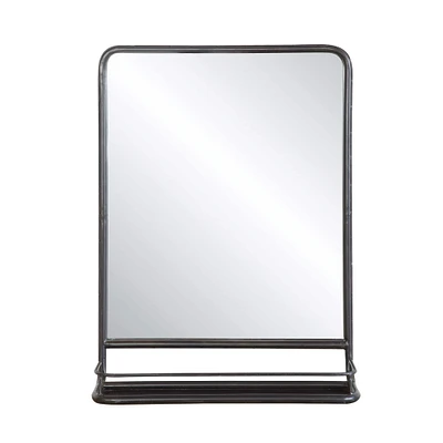 Metal Framed Mirror with Shelf