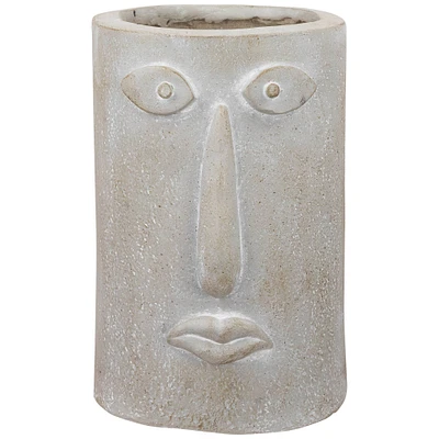 12.25" Abstract Face Ceramic Outdoor Garden Planter