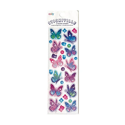 OOLY Stickiville Skinny Glittery Butterflies Stickers