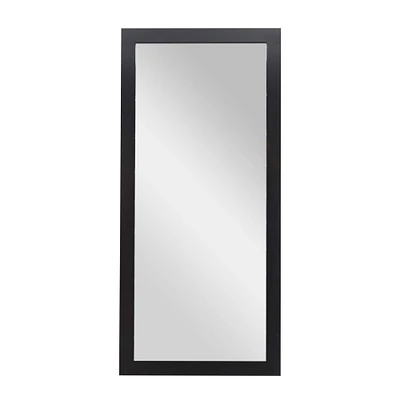 27" Black Rectangle Wood Contemporary Wall Mirror