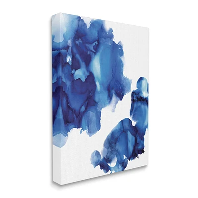 Stupell Industries Blue Abstract Ink Blot Canvas Wall Art