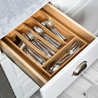 Honey Can Do Bamboo Silverware Drawer Organizer